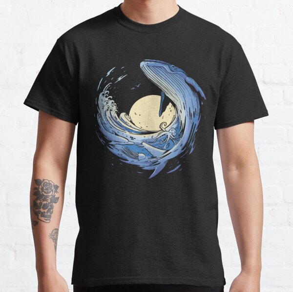 Ocean wave whale, Ocean, Animals, Swimming, Beautiful Classic T-Shirt