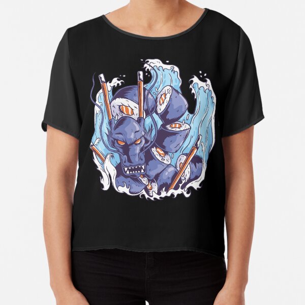 Sea monster dish, Ocean, Japan, Creature, Japanese Chiffon Top
