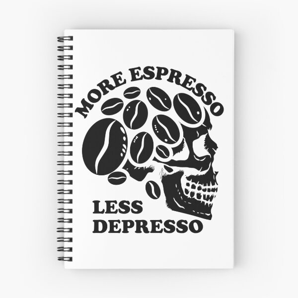 Item preview, More Espresso Less Depresso, Skull Coffee Beans, Black designed and sold by anghelapparel.