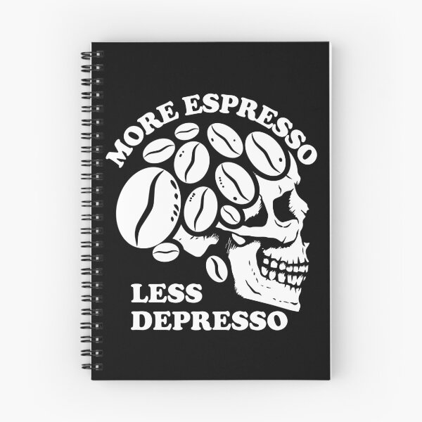 Item preview, More Espresso Less Depresso, Skull Coffee Beans, White designed and sold by anghelapparel.