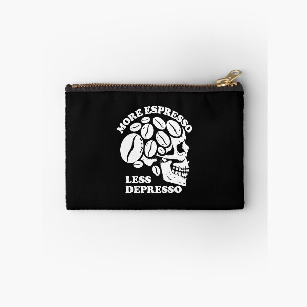 Item preview, More Espresso Less Depresso, Skull Coffee Beans, White designed and sold by anghelapparel.