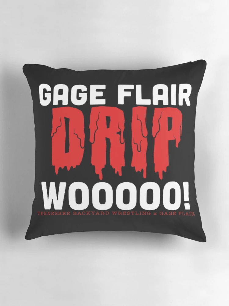 Thumbnail 3 of 4, Pillow, Gage Flair Drip WOOOOO! Merchandise designed and sold by Tennessee Backyard Wrestling.