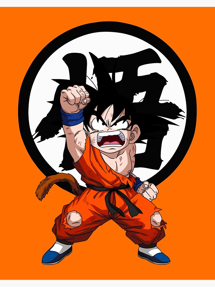 Goku Young Songoku Dragon Ball DBZ Anime drawing black and white | Art  Board Print