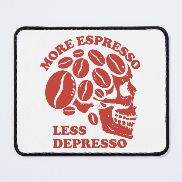 Item preview, More Espresso Less Depresso, Skull Coffee Beans, Red designed and sold by anghelapparel.