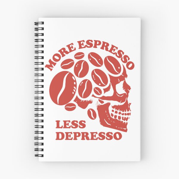 Item preview, More Espresso Less Depresso, Skull Coffee Beans, Red designed and sold by anghelapparel.