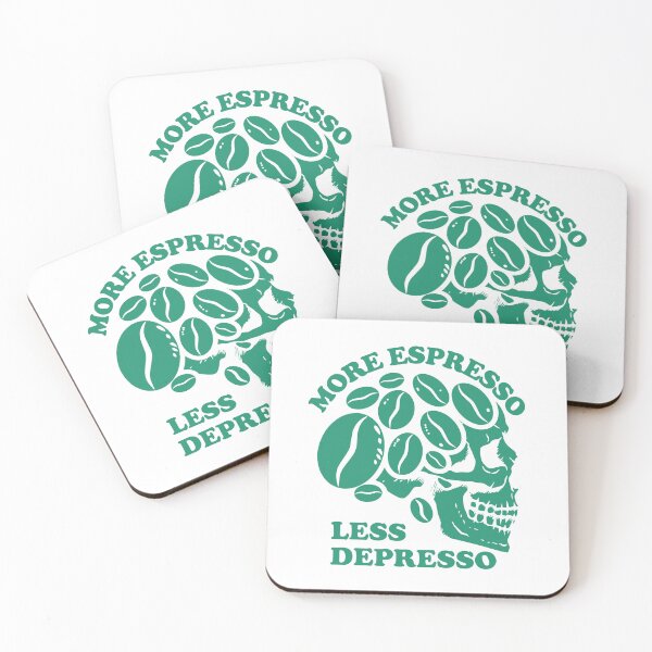 Item preview, More Espresso Less Depresso, Skull Coffee Beans, Green designed and sold by anghelapparel.