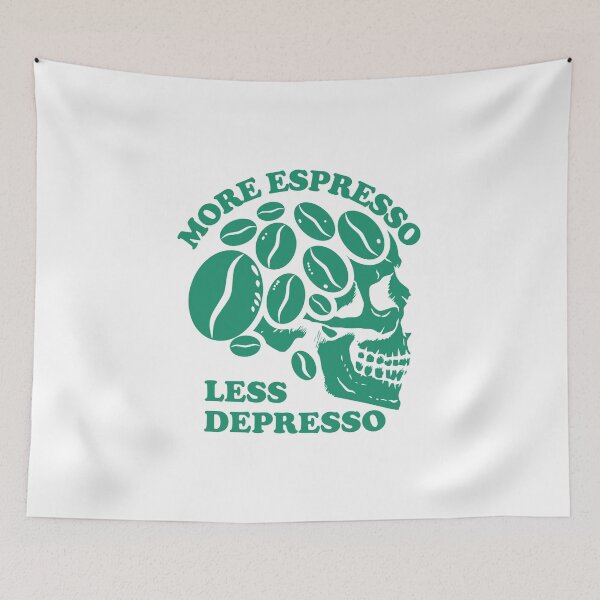Item preview, More Espresso Less Depresso, Skull Coffee Beans, Green designed and sold by anghelapparel.