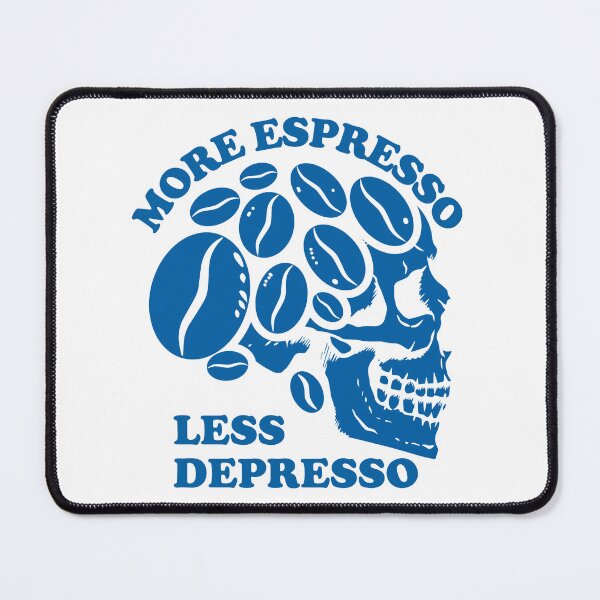 Item preview, More Espresso Less Depresso, Skull Coffee Beans, Blue designed and sold by anghelapparel.