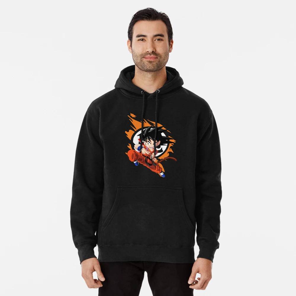 Mens/Unisex Pullover Hoodie Sweater Gift Print Kid Goku Son Anime Saiyan  Kakarot