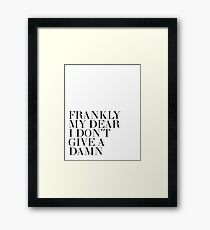 Frankly My Dear I Don't Give A Damn,Movies Quote,Funny Posters,Gift For Her,Home Wall Decor,Typography Posters Framed Print
