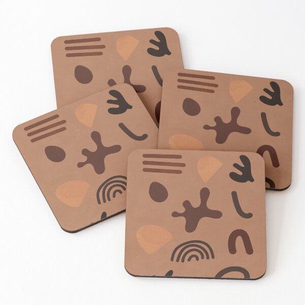 Item preview, Abstract Organic Shapes - Brown Aesthetic designed and sold by technicolorable_art.