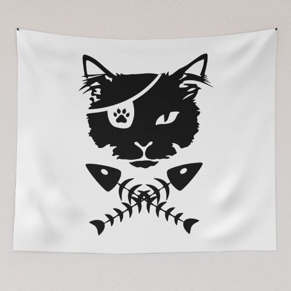 Item preview, cat head with fish bone  designed and sold by BruceCEamon.