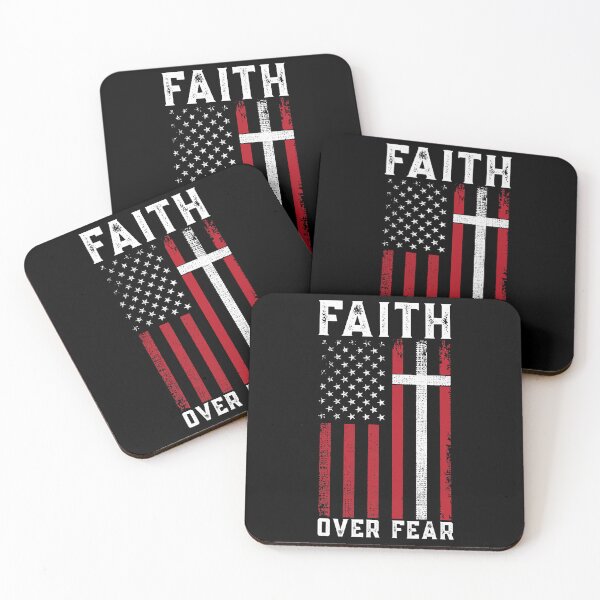 Item preview, Inspirational Faith Over Fear USA Flag Christian Cross Jesus T-Shirt designed and sold by BruceCEamon.