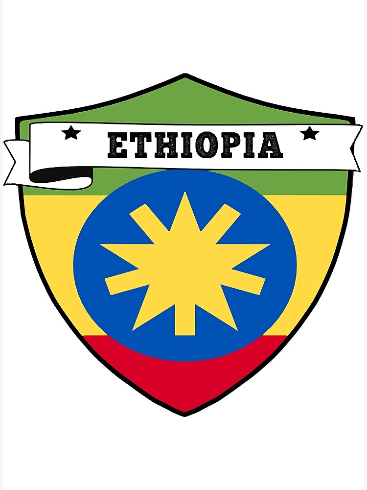 Lámina fotográfica «ESCUDO DEL PAÍS DE ETIOPÍA, BANDERA DE ETIOPÍA
