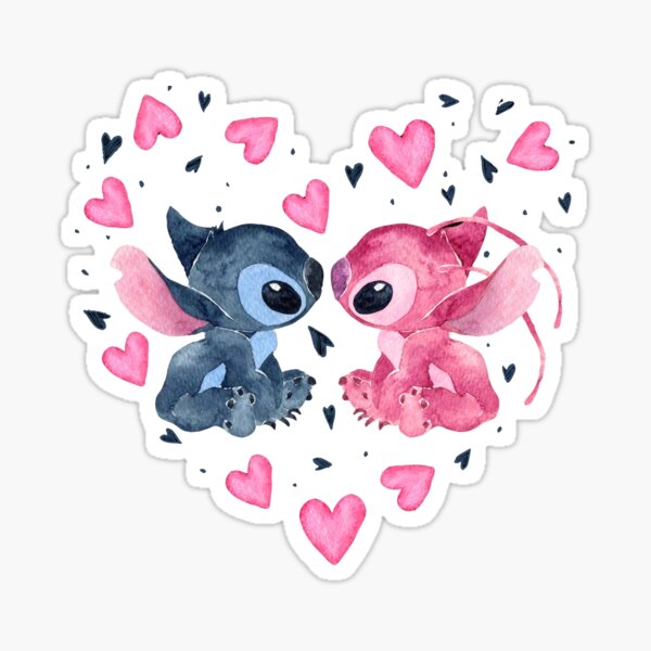 Porte Carte Stitch Angel Love Heart pink avec adhésif à petits prix