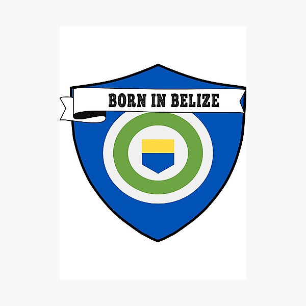 Lámina fotográfica «NACIDO EN Belice, ESCUDO DEL PAÍS DE Belice