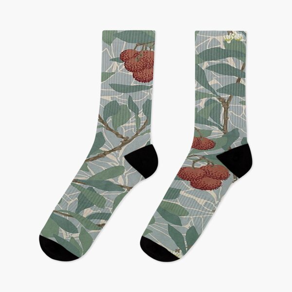 Item preview,  William Morris Green And Red Arbutus  Pattern-Vintage Botanical Leaves  -Victorian Wallpaper, designed and sold by Tamas Das.