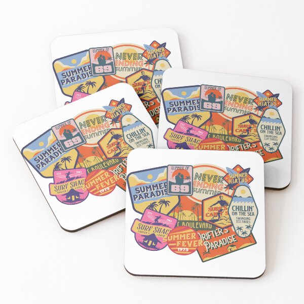 Item preview, Surf, summer, beach stickers designed and sold by ShaneinJapan.