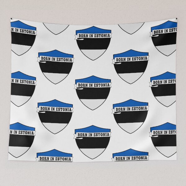 Item preview, ESTONIA COUNTRY SHIELD, MINIMALIST ESTONIA FLAG, I LOVE ESTONIA , BORN IN ESTONIA, BLACK  designed and sold by edestiney.
