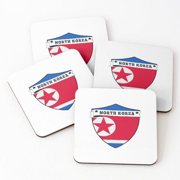Item preview, NORTH KOREA COUNTRY SHIELD, MINIMALIST NORTH KOREA FLAG, I LOVE NORTH KOREA , BORN IN NORTH KOREA ,  designed and sold by edestiney.