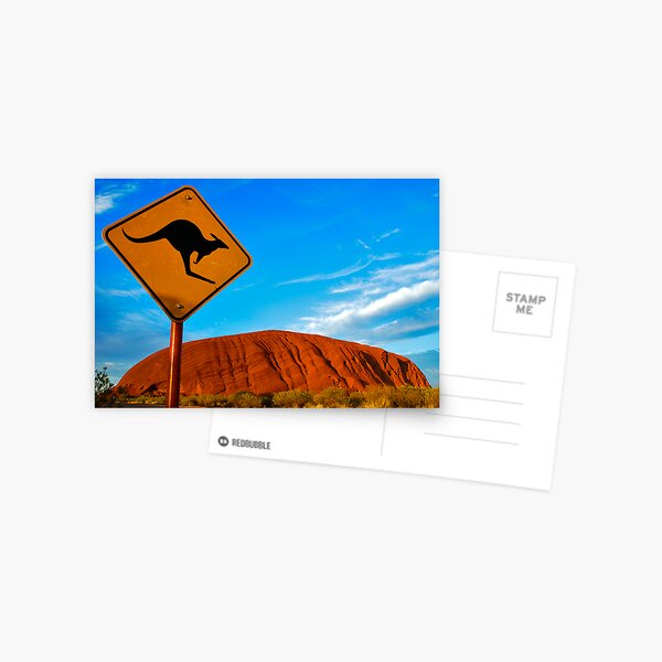 Uluru and a Kangaroo Postcard