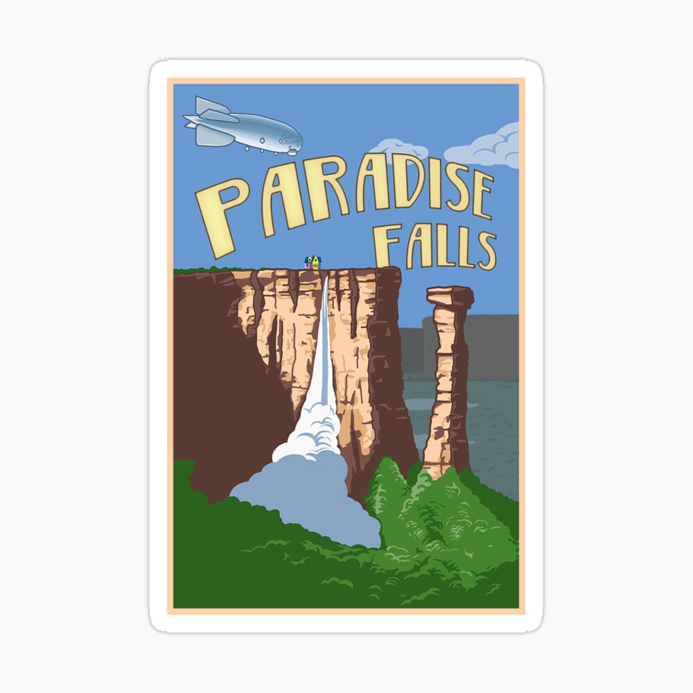 Disney Pixar - UP Movie Poster, Paradise Falls Travel Poster