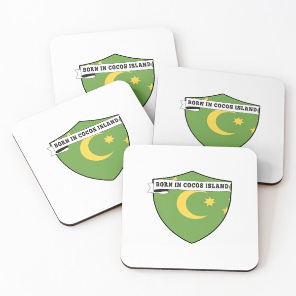 Item preview, BORN IN COCOS ISLAND , COCOS ISLAND COUNTRY SHIELD, MINIMALIST COCOS ISLAND FLAG, I LOVE COCOS ISLAN designed and sold by edestiney.