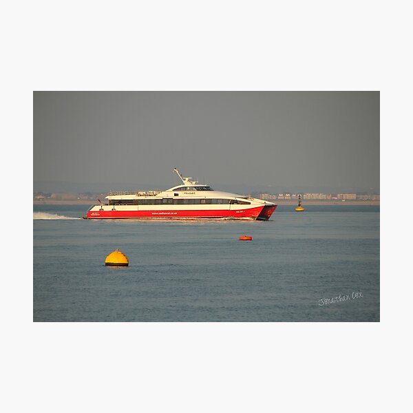 Red Jet 4 approaching Cowes Photographic Print