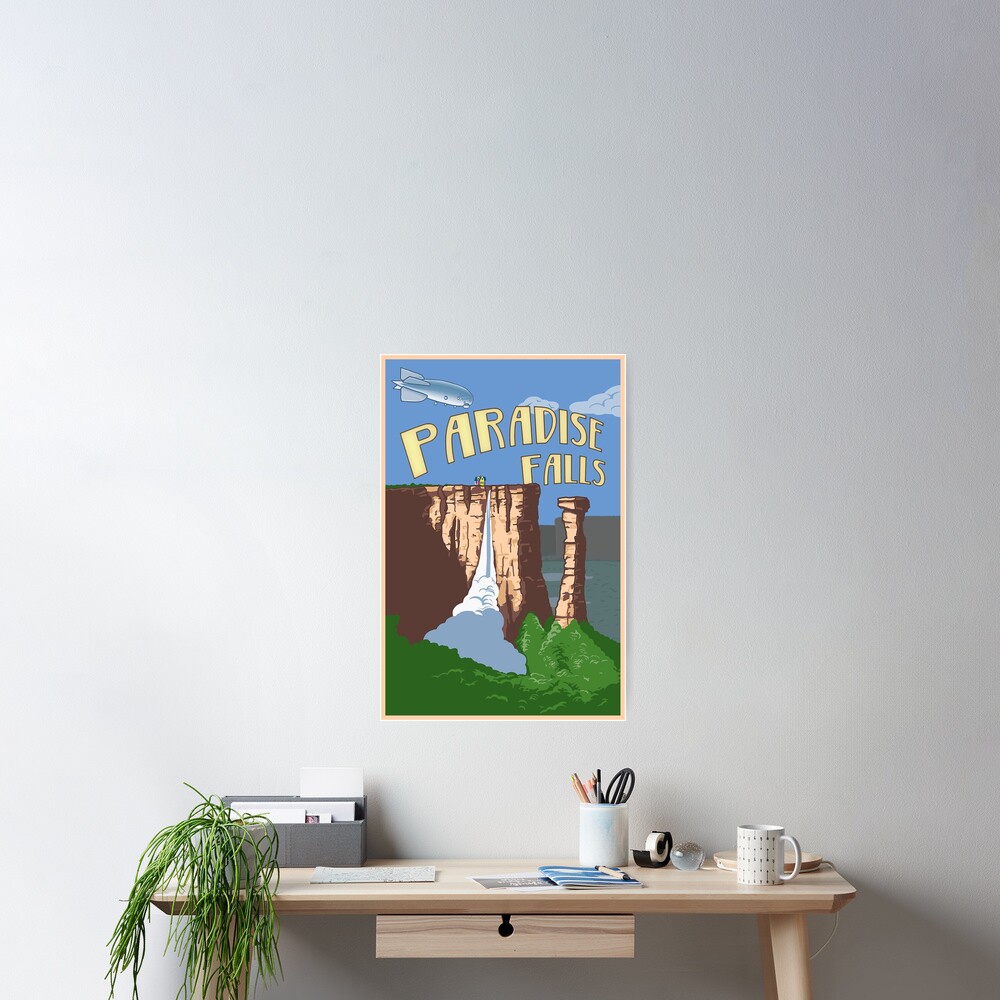 Paradise Falls Travel Poster Poster