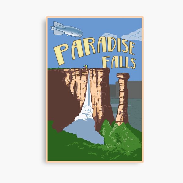 Paradise Falls Travel Poster Canvas Print