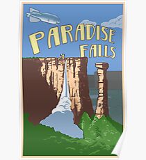 Paradise Falls Travel Poster Poster