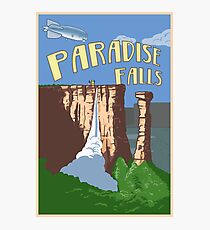 Paradise Falls Travel Poster Photographic Print