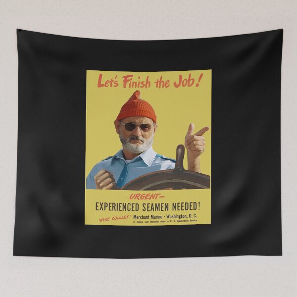 Item preview, Let's Finish the Job! 'WWI Naval Recruitment Poster With Steve Zissou (The Life Aquatic)  designed and sold by LucaCorlette.