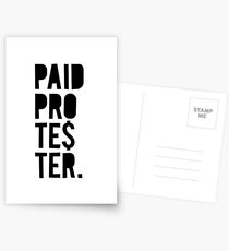 Paid Protester Postcards