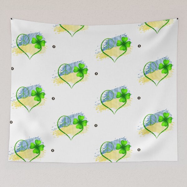 Aperçu de l'œuvre Saint-Patrick, Paix, Ukraine ~ Motif blanc créée et vendue par ForscarlettPub.