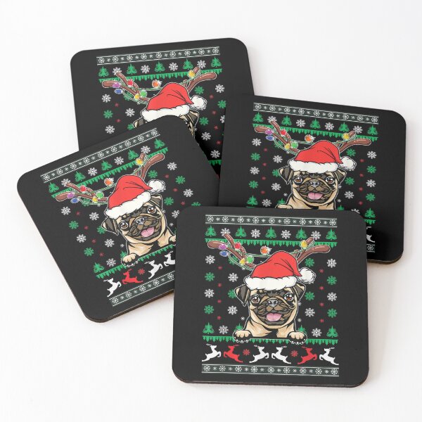 Item preview, Ugly Christmas Pug Reindeer Light Christmas Pajama  designed and sold by 77tara.