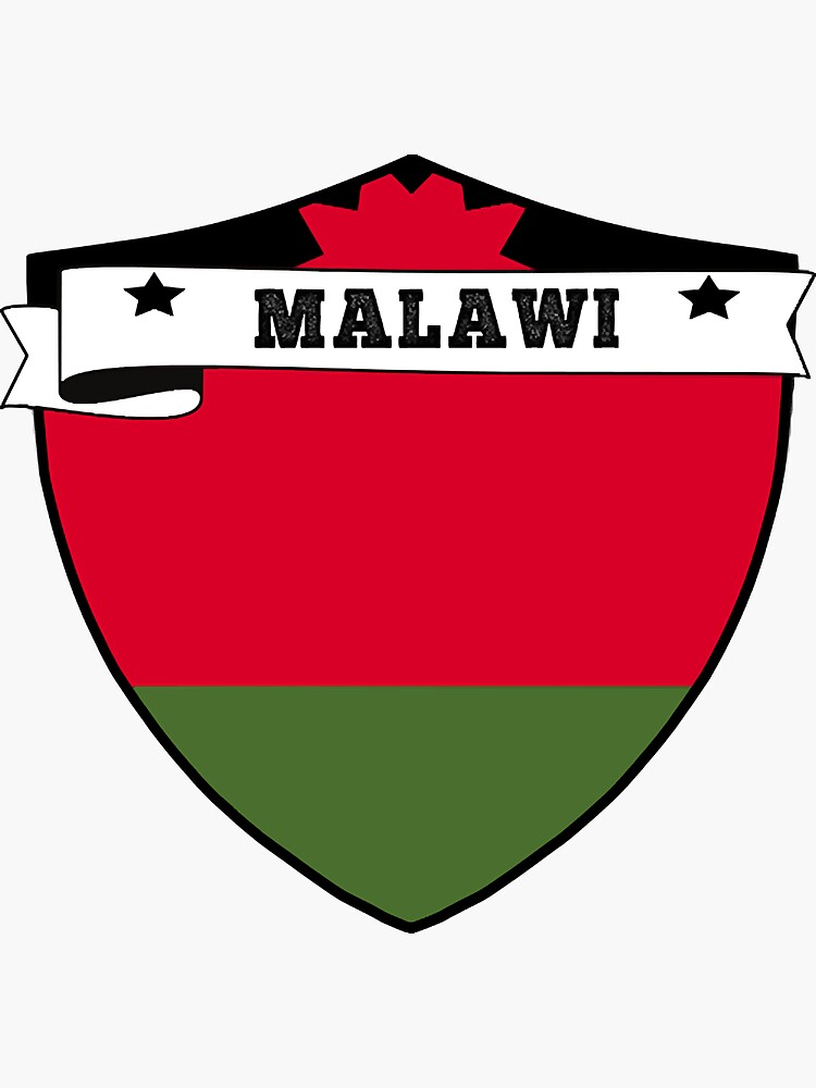 Pegatina «ESCUDO DEL PAÍS DE MALAWI, BANDERA MINIMALISTA DE MALAWI, AMO