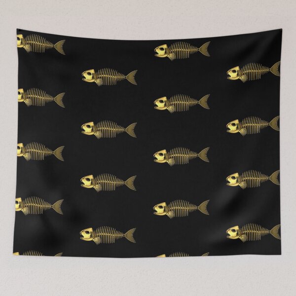 Item preview, Golden Fish skeleton. Isolated on black background. designed and sold by EEgnat.