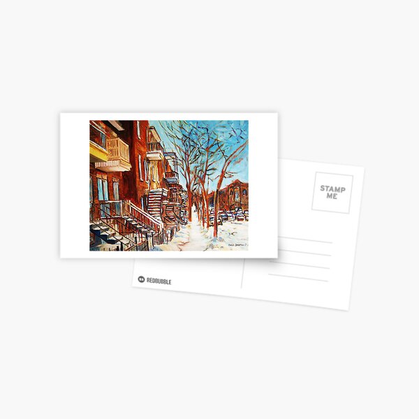 Item preview, MONTREAL ART WINDING STAIRCASES CANADIAN WINTER SCENES BY CANADIAN ARTIST CAROLE SPANDAU designed and sold by Carole  Spandau.