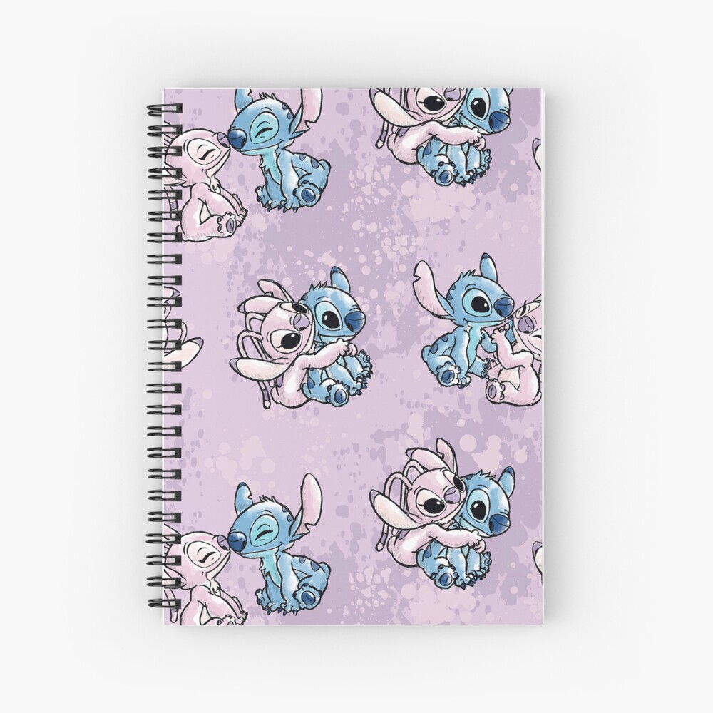 "Lilo & Stitch Angel Watercolor " Spiral Notebook for Sale by
