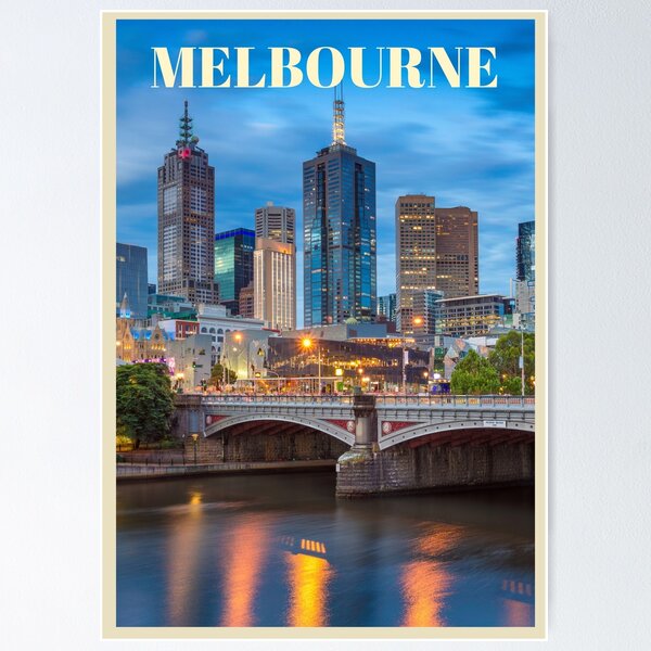 Item preview, Melbourne Vintage Travel  designed and sold by Quoteeble.