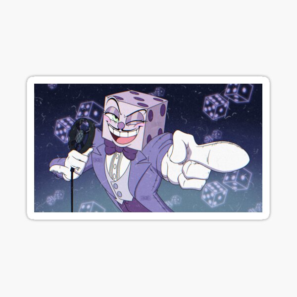 Gulping King Dice Sticker - Gulping King Dice The Cuphead Show