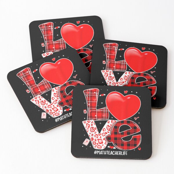 Item preview, Love Math Teacher Valentine Day Big Heart Buffalo Red Plaid  designed and sold by laurenm233.
