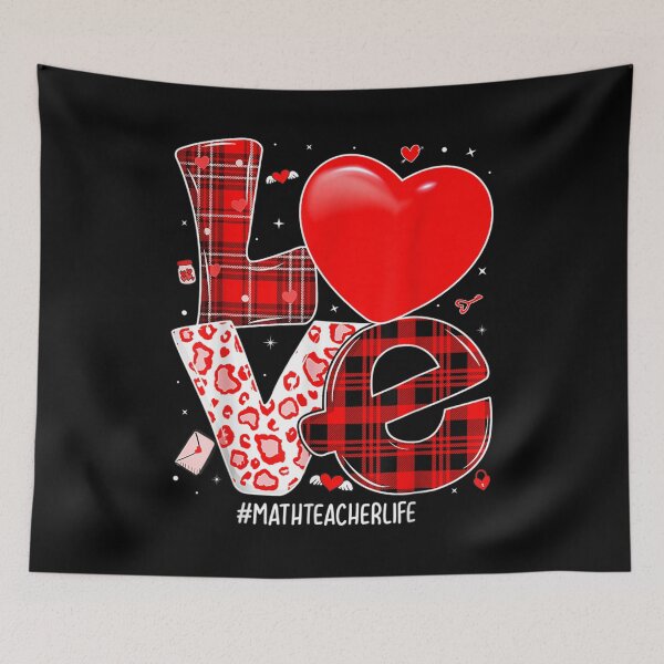 Item preview, Love Math Teacher Valentine Day Big Heart Buffalo Red Plaid  designed and sold by laurenm233.