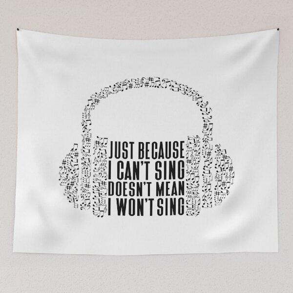 Item preview, Just Because I Can't Sing Doesn't Mean I Won't Sing Music Notes Headphone designed and sold by Trinket-Trickster.