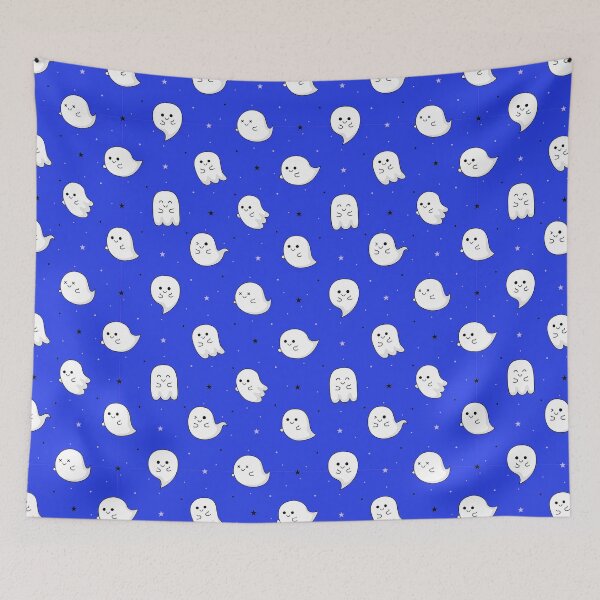 Item preview, Cute Ghosts Halloween Themed Blue Pattern designed and sold by quinellie.