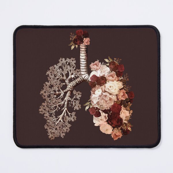 Item preview, lungs cancer awareness, bloom roses floral, anatomy, watercolor designed and sold by Collagedream.