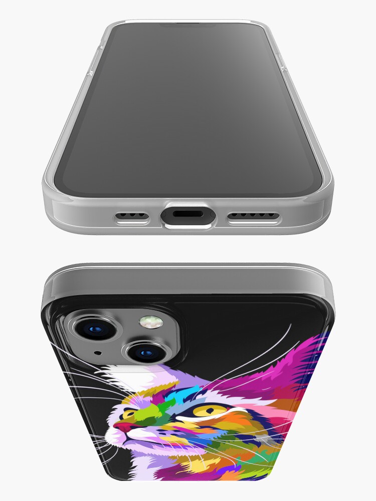 Alternate view of Colorful Cat with Pop Art Style iPhone Case