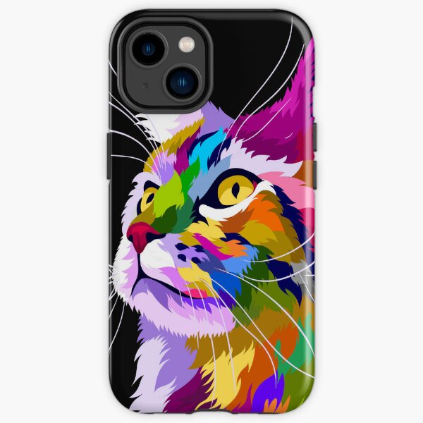 Bunte Katze im Pop-Art-Stil iPhone Robuste Hülle