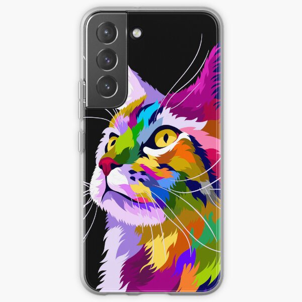 Colorful Cat with Pop Art Style Samsung Galaxy Soft Case
